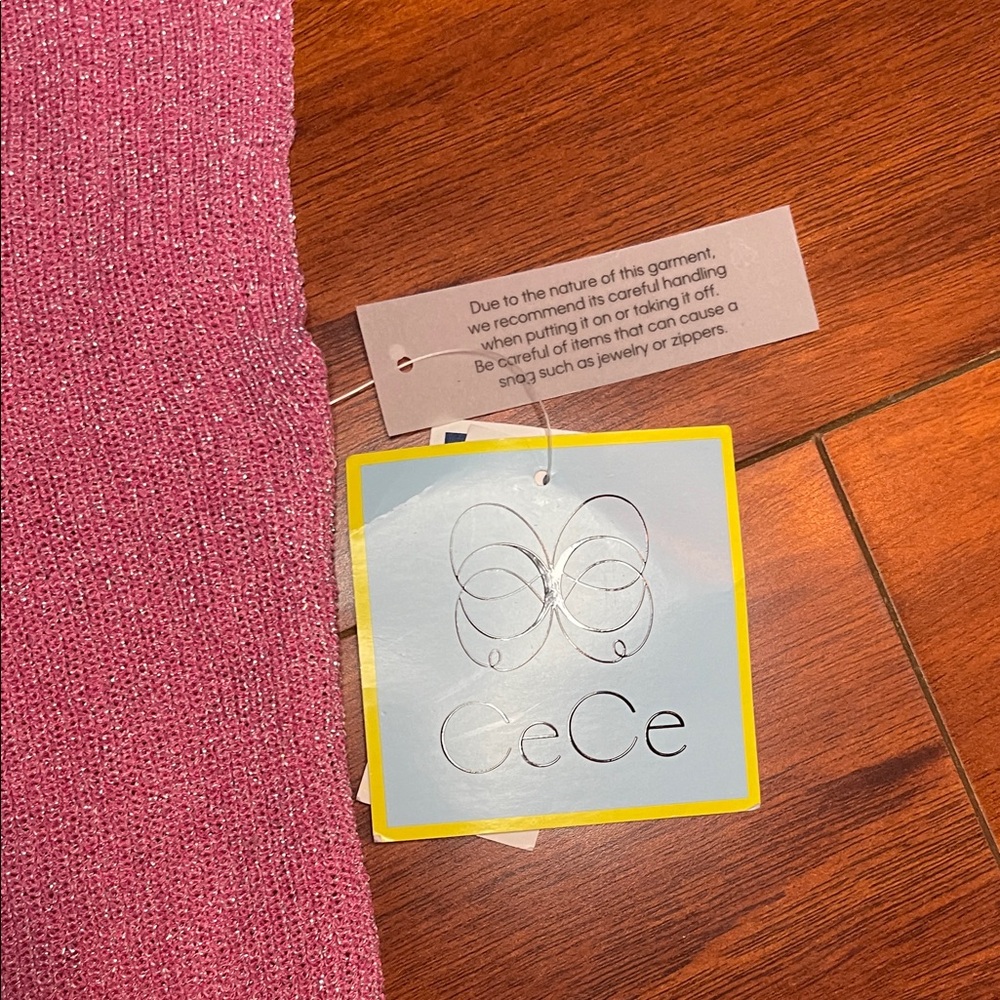 CeCe Sparkling Pink Sleeveless Top | Size Medium | NWT - Picture 3 of 7